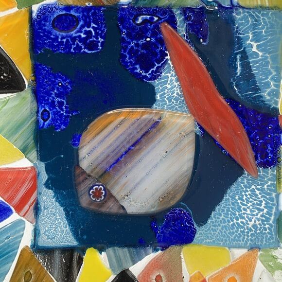 Fused Glass Fish Multi Color 5.5” Trinket Jewerly Dish - Picture 3 of 3